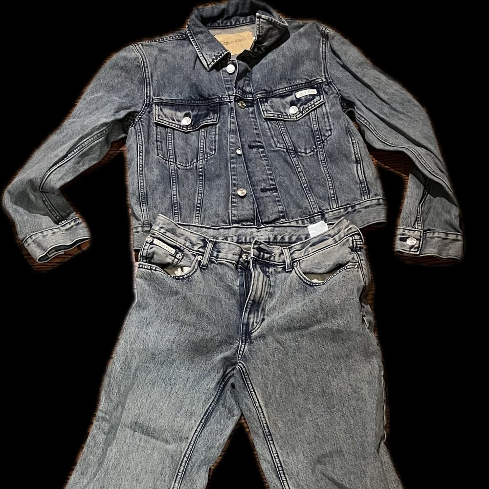 CK Female Denim Outfit (M size Jacket and 28 size trousers)